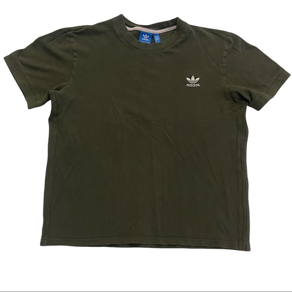 Adidas Dark Green Short Sleeve Crew Neck Youth Piqué T-Shirt Size Large